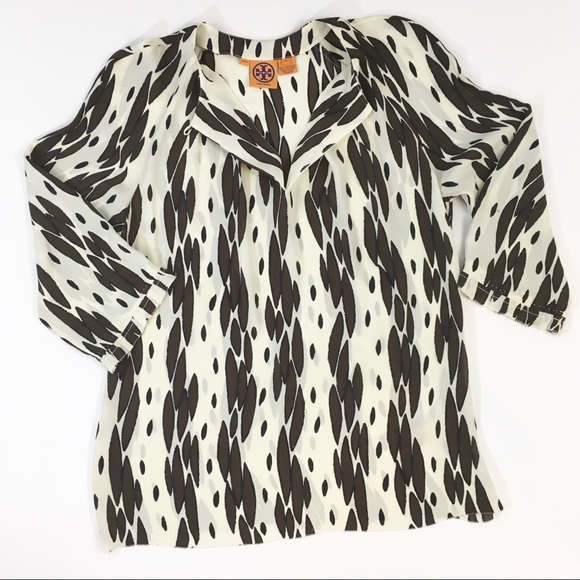 Tory Burch Tops - Tory Burch Classic Silk Striped Patterned Top